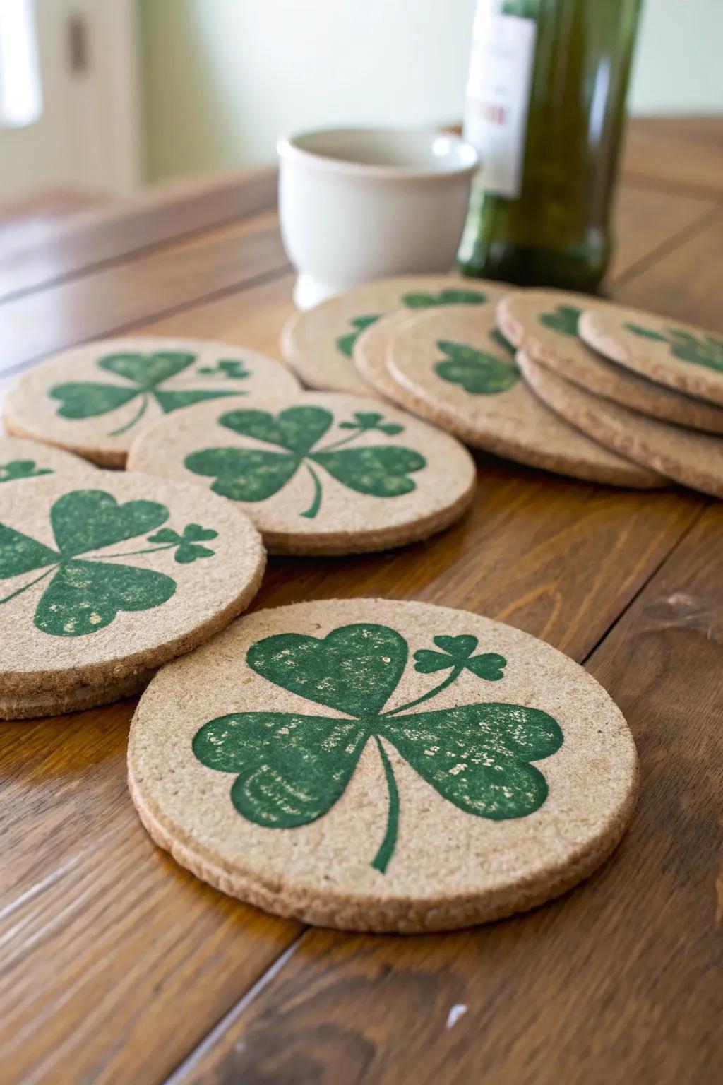 Introduce festivity to your beverages with clover drink protectors.