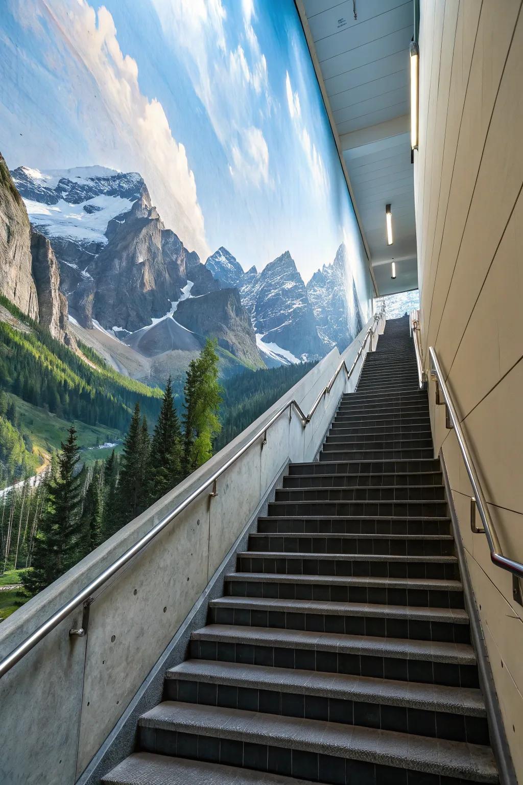 Embrace the majesty of mountains with this mural.
