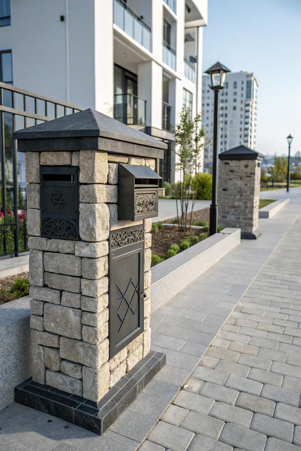 Mixed materials create visual interest and modern appeal.