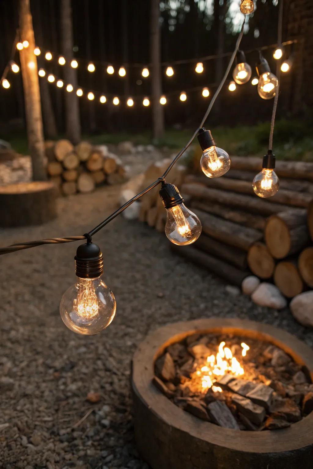 Mixed illumination styles fashion a dynamic visual interest.