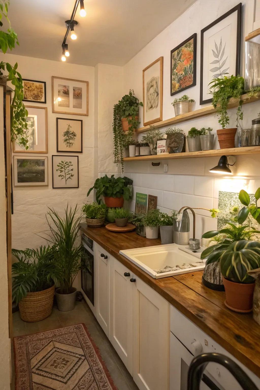 Decorative accents introduce character and warmth to a kitchen.