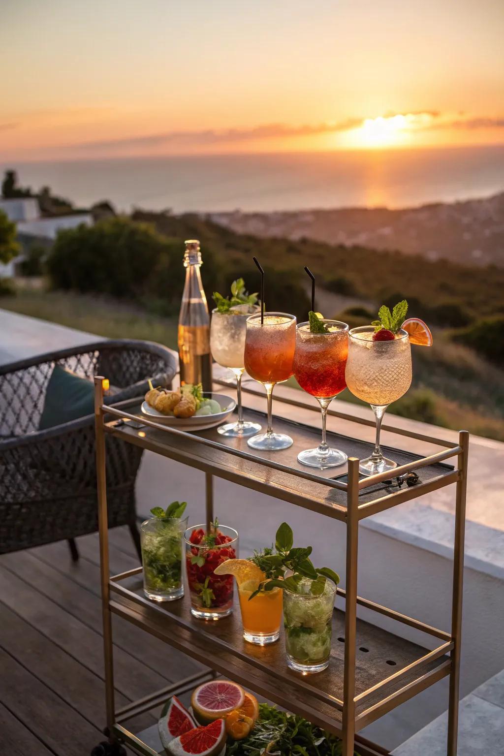 Savor sundown cocktails for a cultured evening assembly.