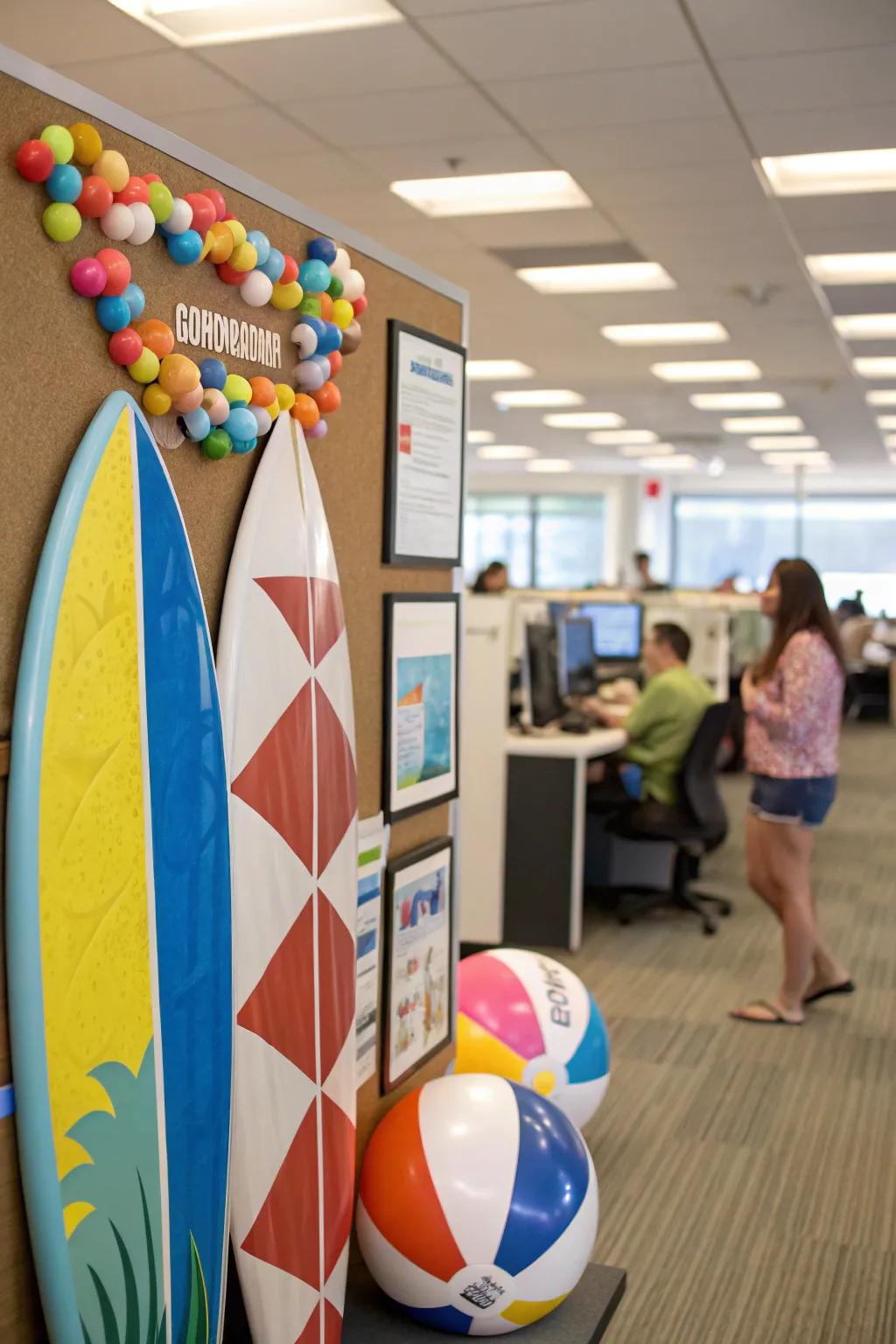 Capture the excitement of summer games through a dynamic board theme.
