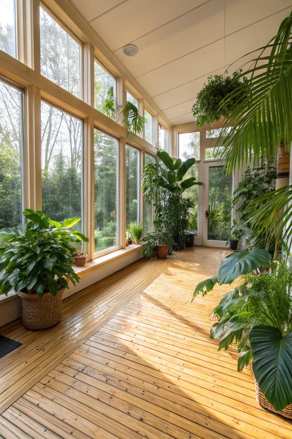 Bamboo flooring offers eco-friendly elegance and durability.