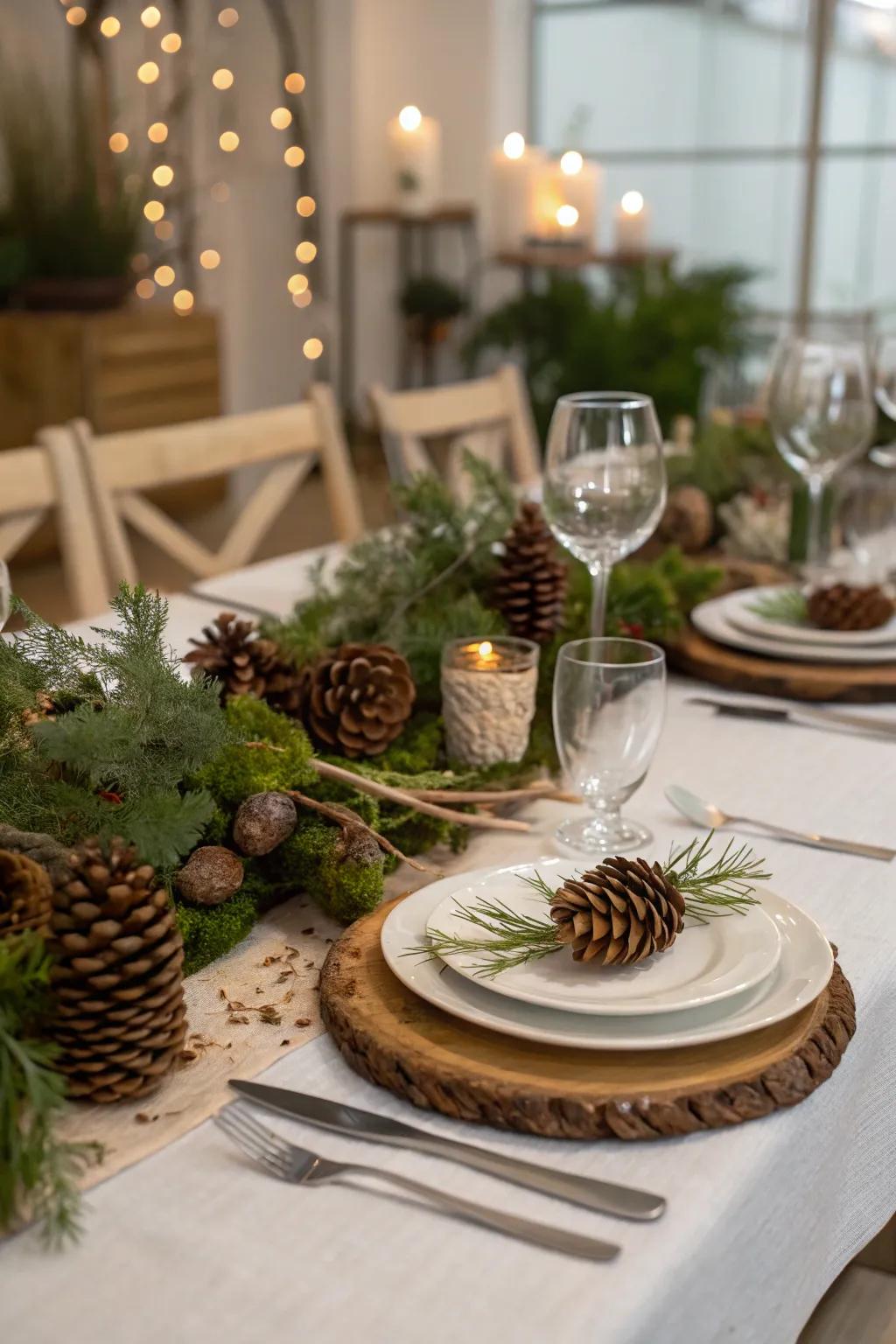 Nature-inspired accents infuse a rustic charm into the setting.