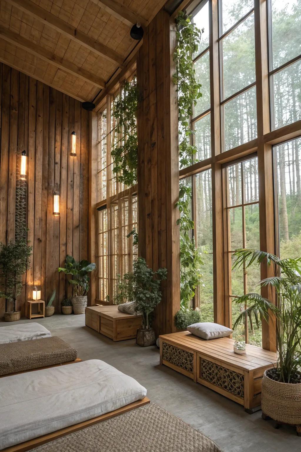 Eco-conscious window enhancements for a sustainable dwelling.