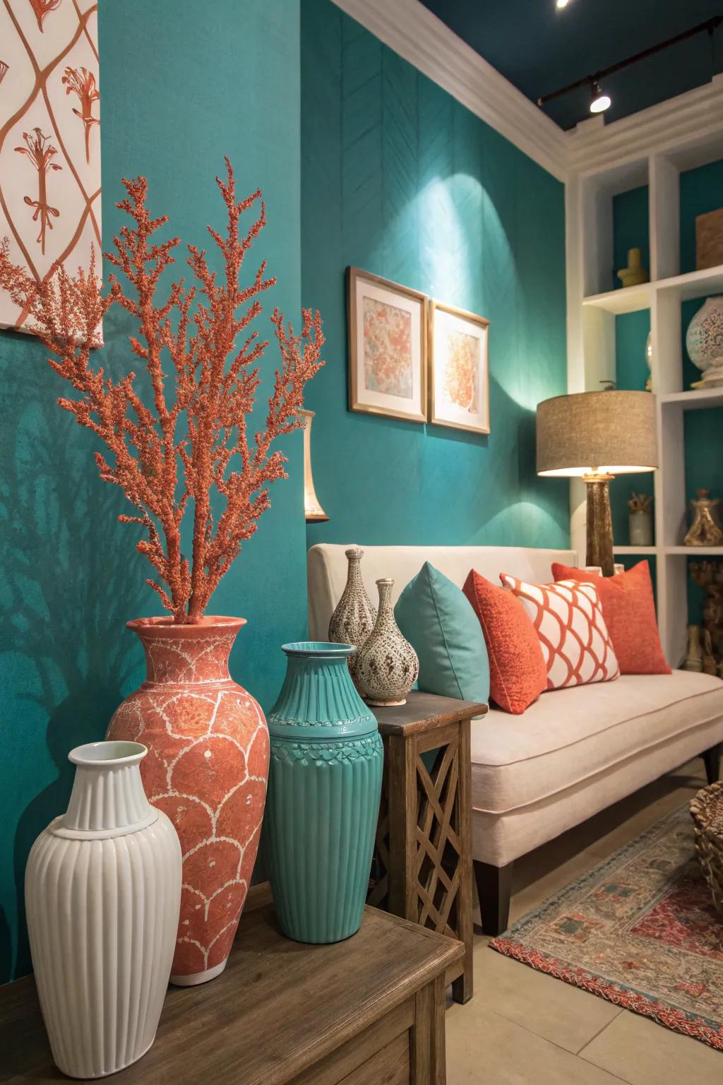 Fresh and vibrant design with teal and coral accents.