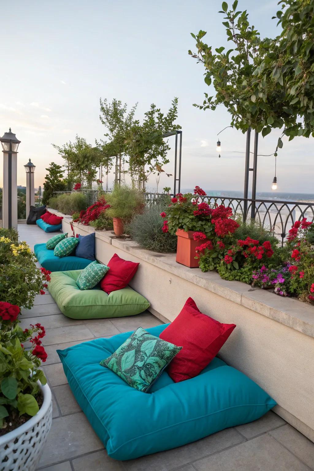 Daring colors infuse personality into patio designs.