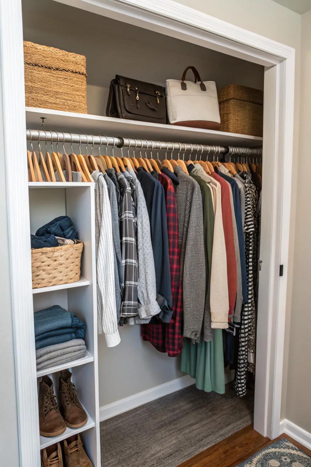 Effective hanging solutions to accommodate fashionable tastes.