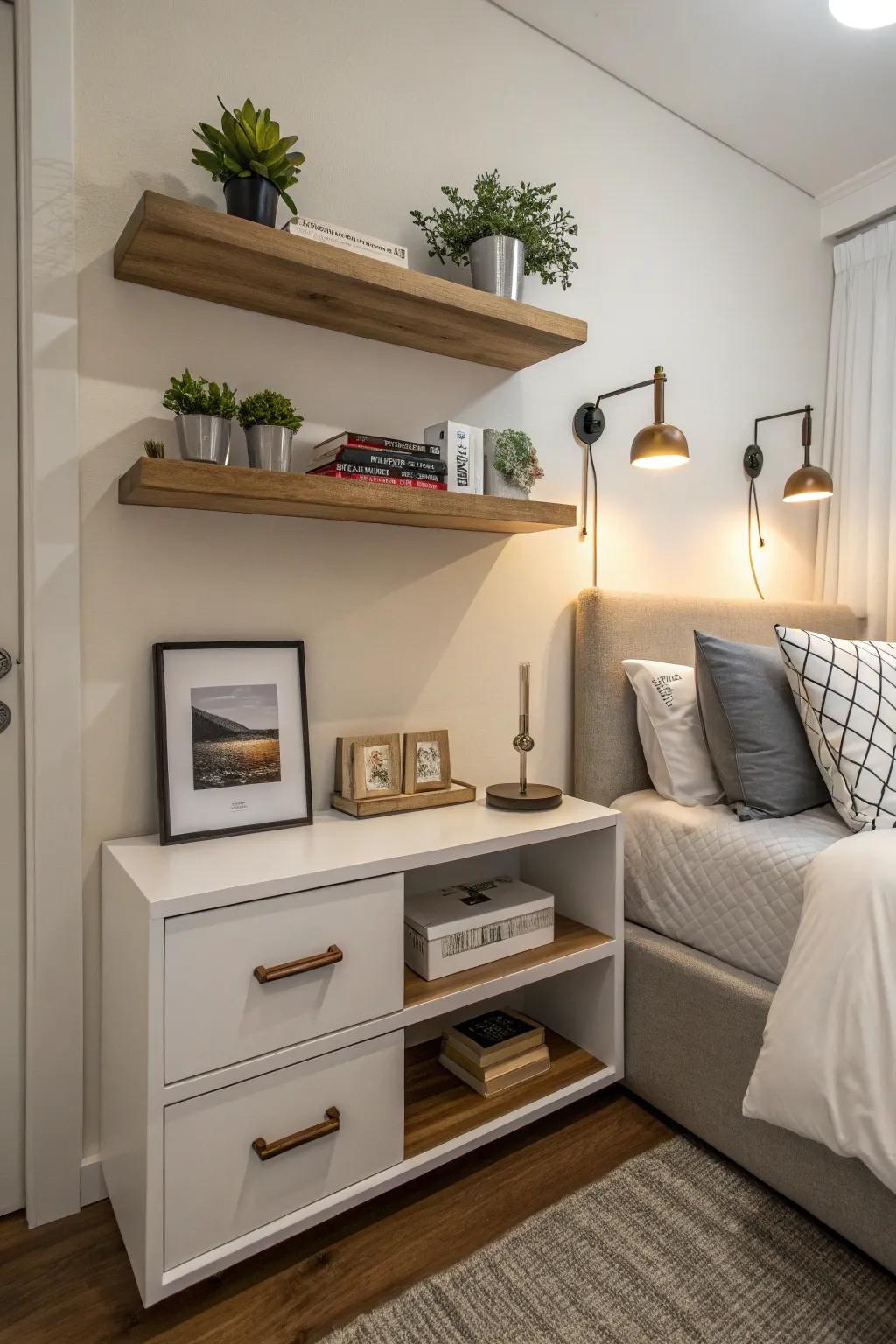 Wall-mounted designs provide both style and function in small spaces.
