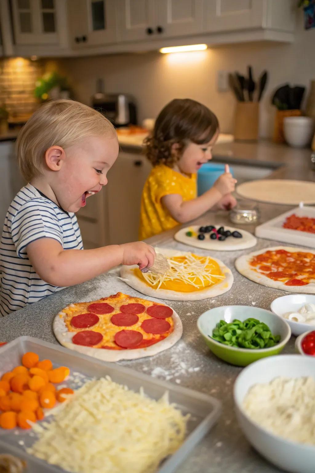A pizza creation station that combines creativity with tasty fun.