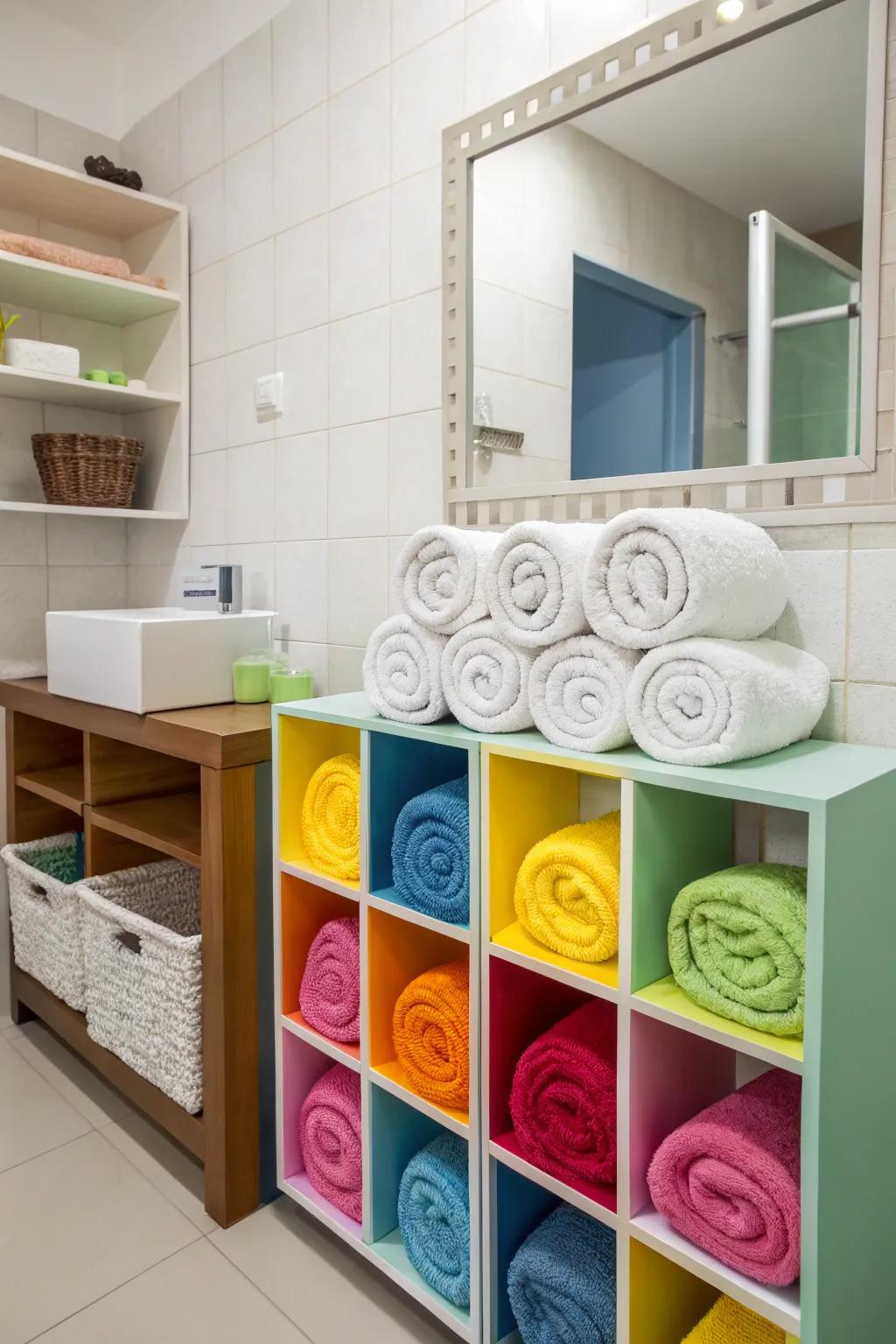 Add a pop of color with compact organizers.