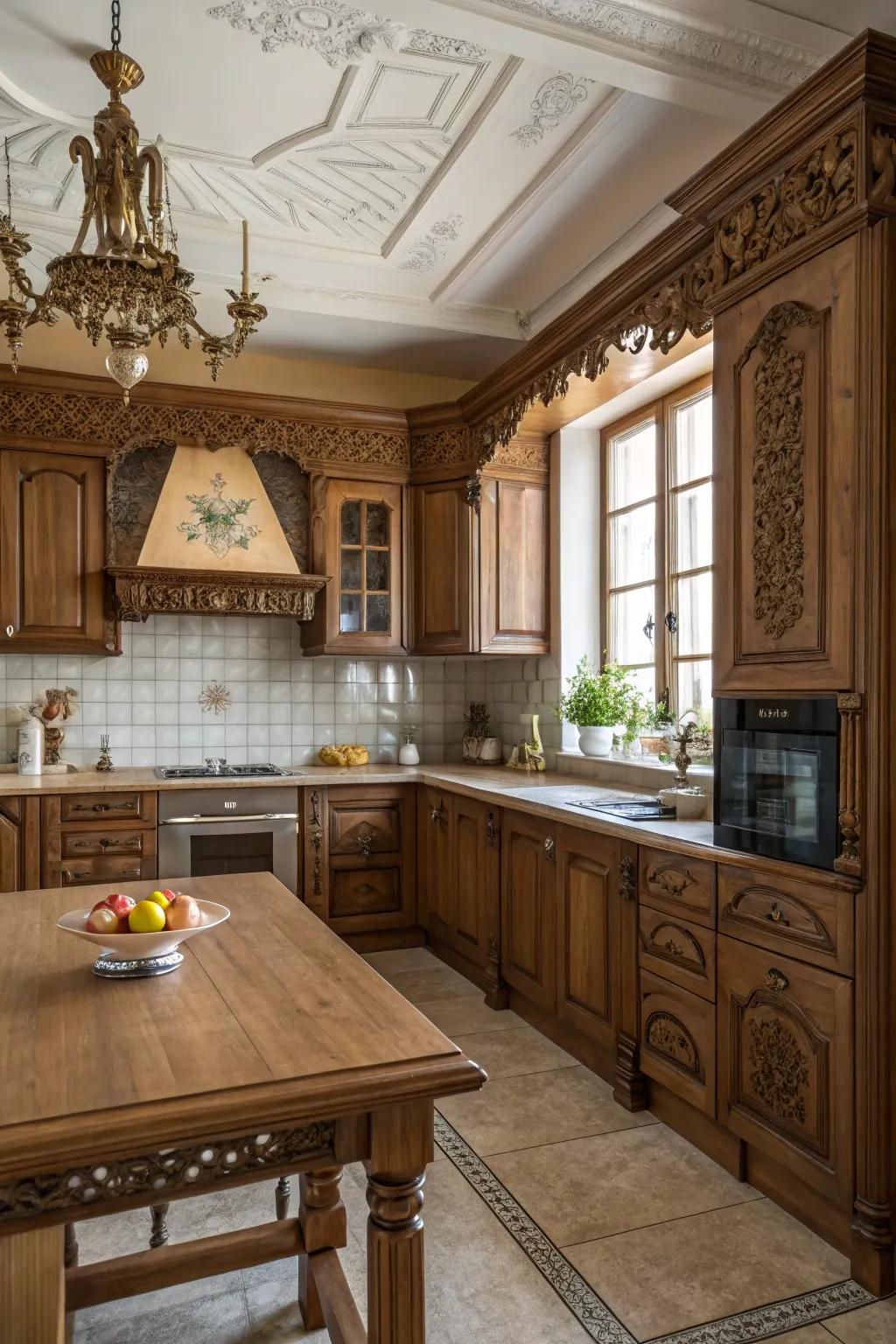Ornamental features enhance the traditional charm.