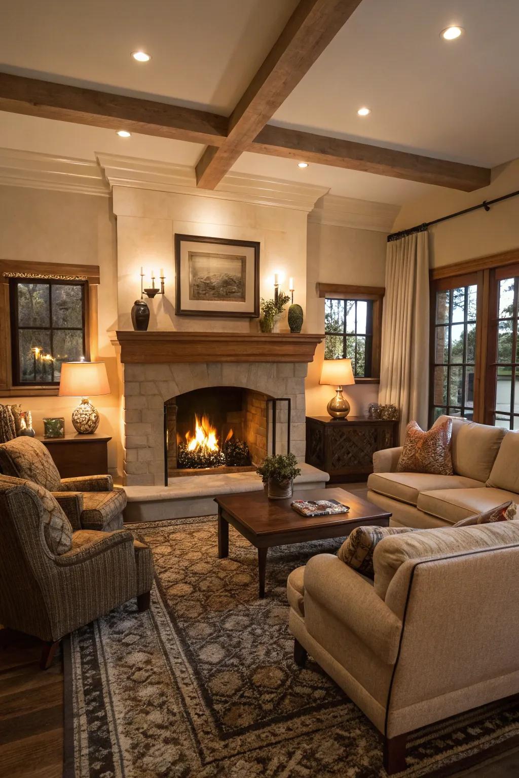 A fireplace drawing everyone together.