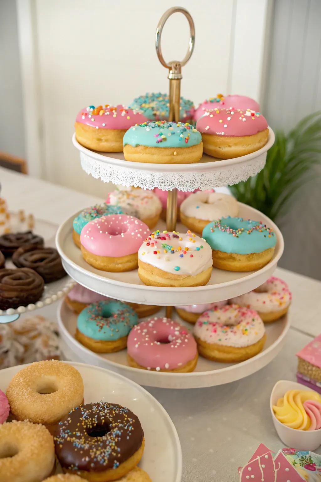 Donut wonderland with frosted donuts.