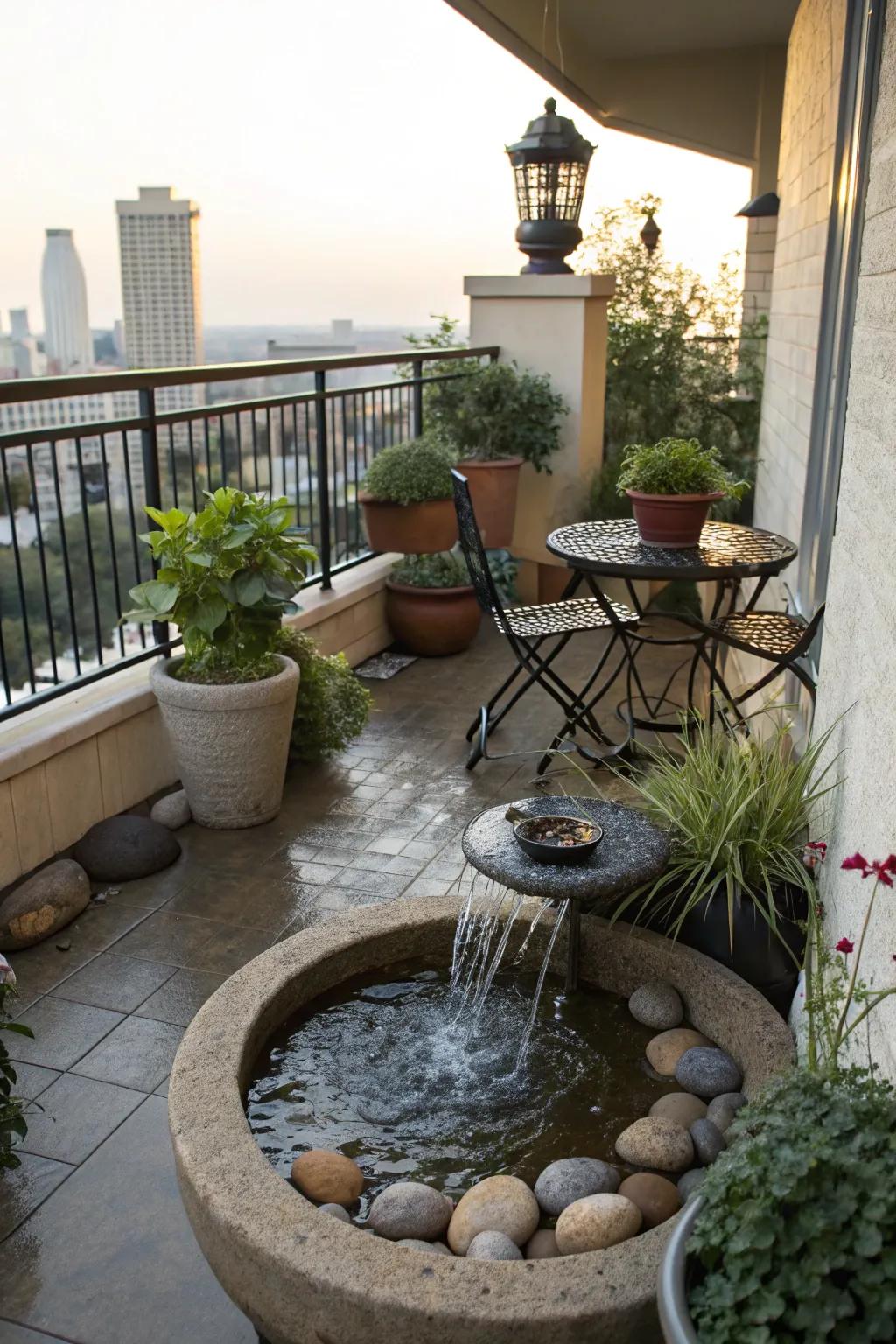 Add a water element for soothing sounds and enhanced tranquility.