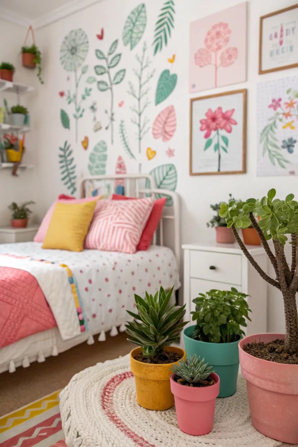 Nature-inspired decor brings a sense of vitality and freshness to a tween's space.