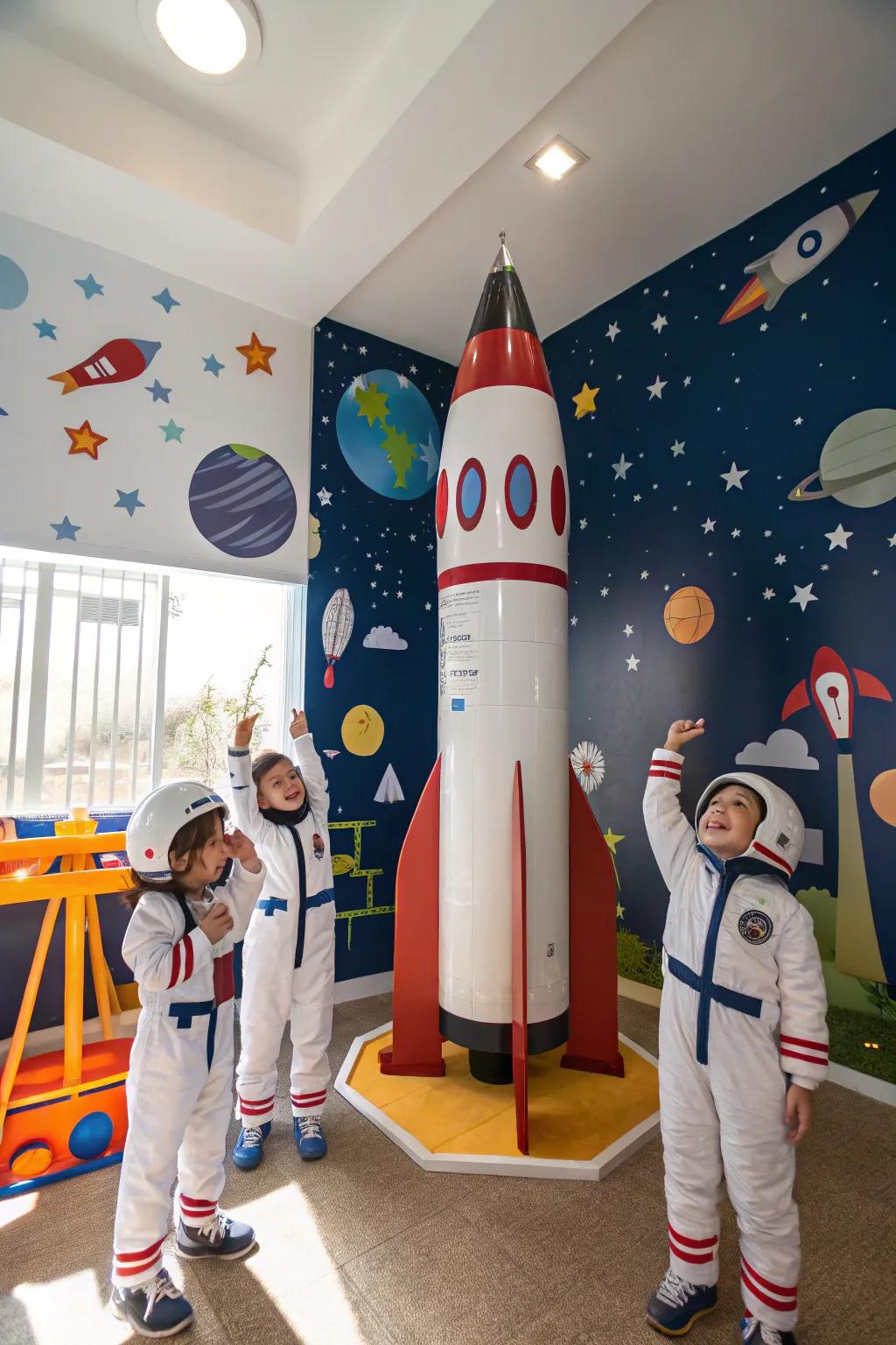 Ready for launch: twins as astronauts.