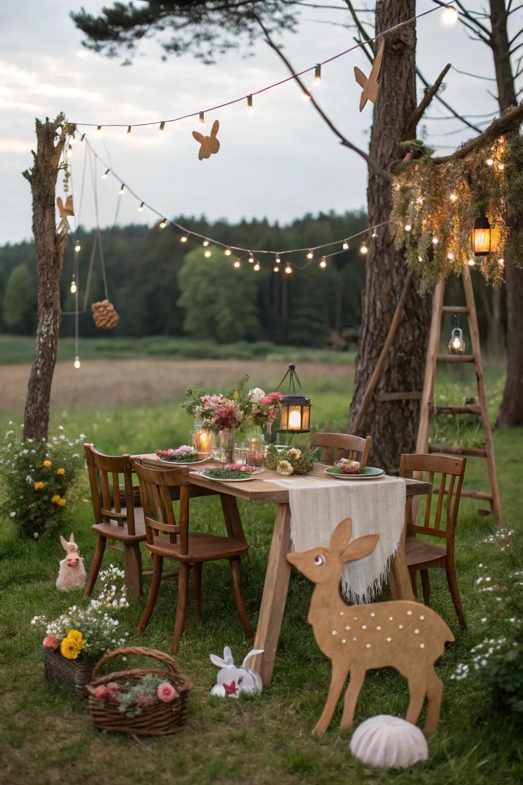 Immerse yourself in a fanciful forest using enchanting country-style touches.