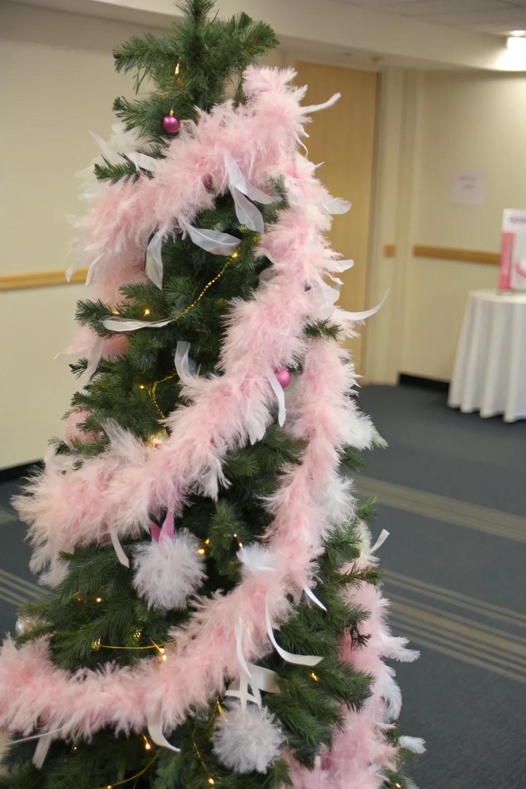 Feather boas add a fanciful and dreamy element to your Valentine's tree.