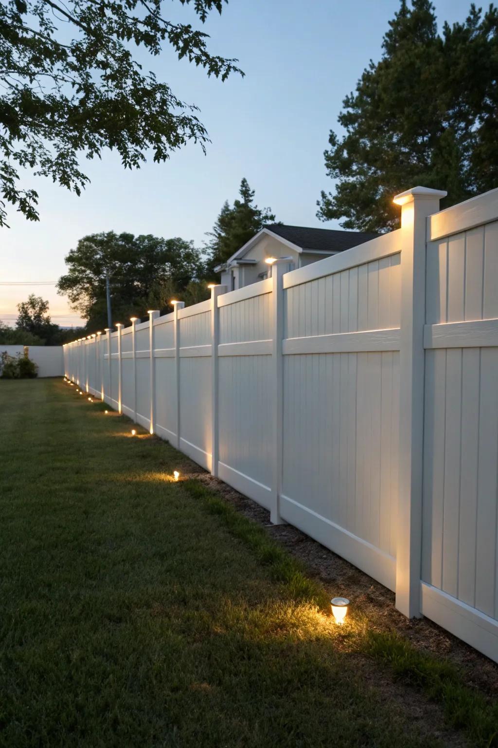 Recessed lights provide subtle yet effective illumination.