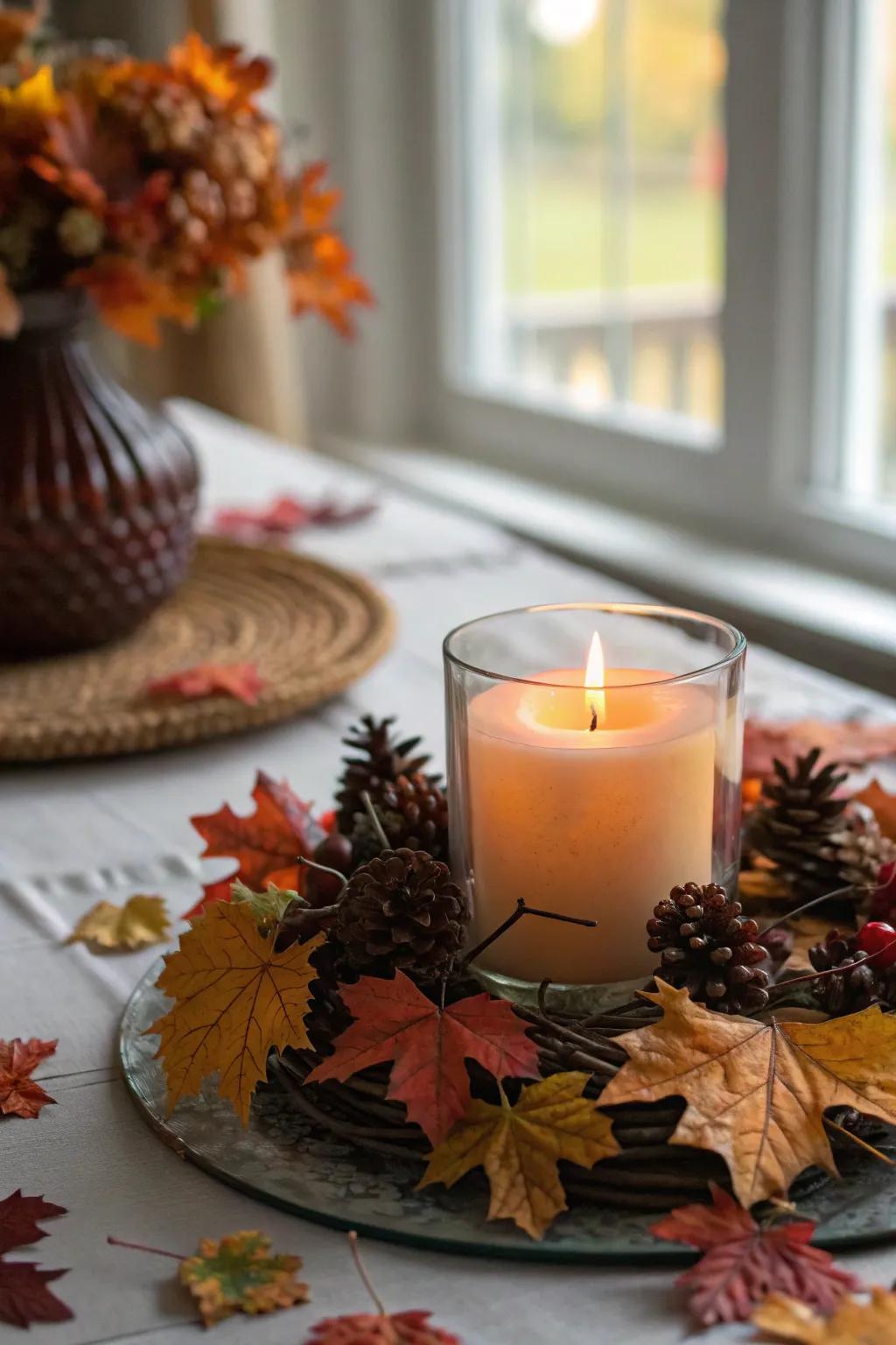 Seasonal ornamentation keeps your votive candle arrangements current and festive.