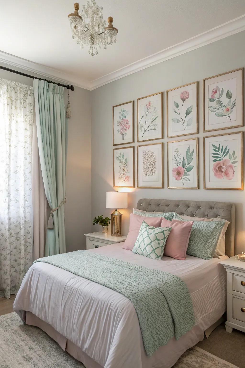 Neutral hues and pastels offer a soothing atmosphere for your bedroom.