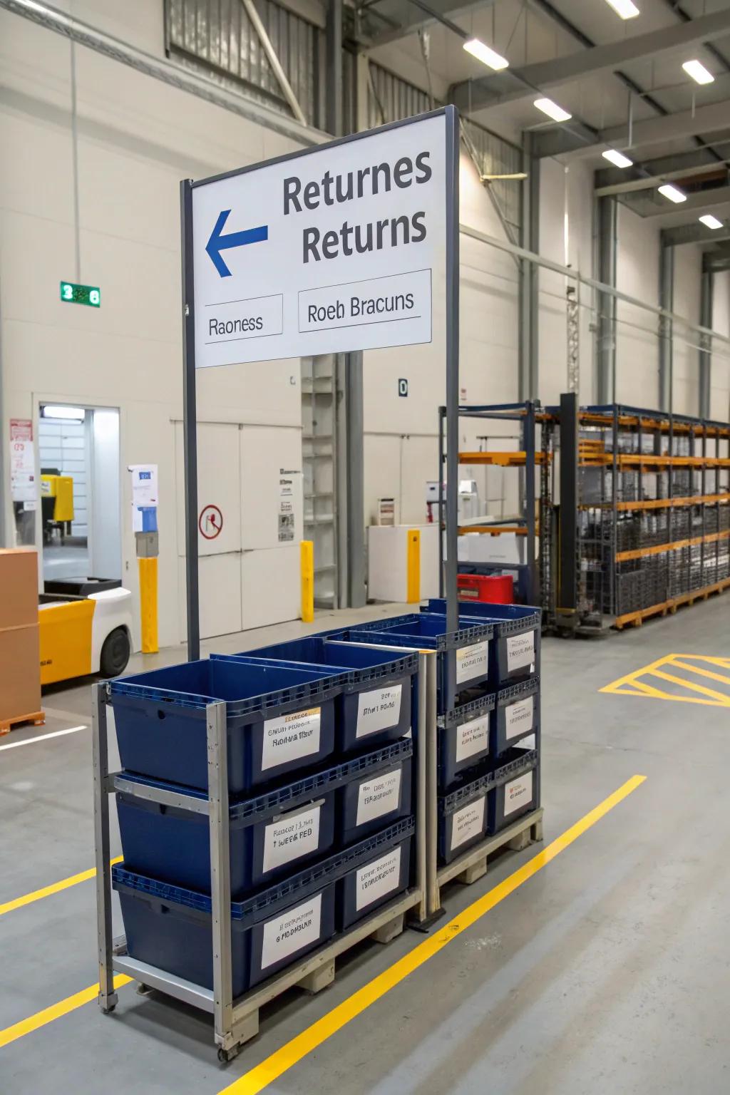 A well-defined receiving area maintains warehouse organization and reduces clutter.