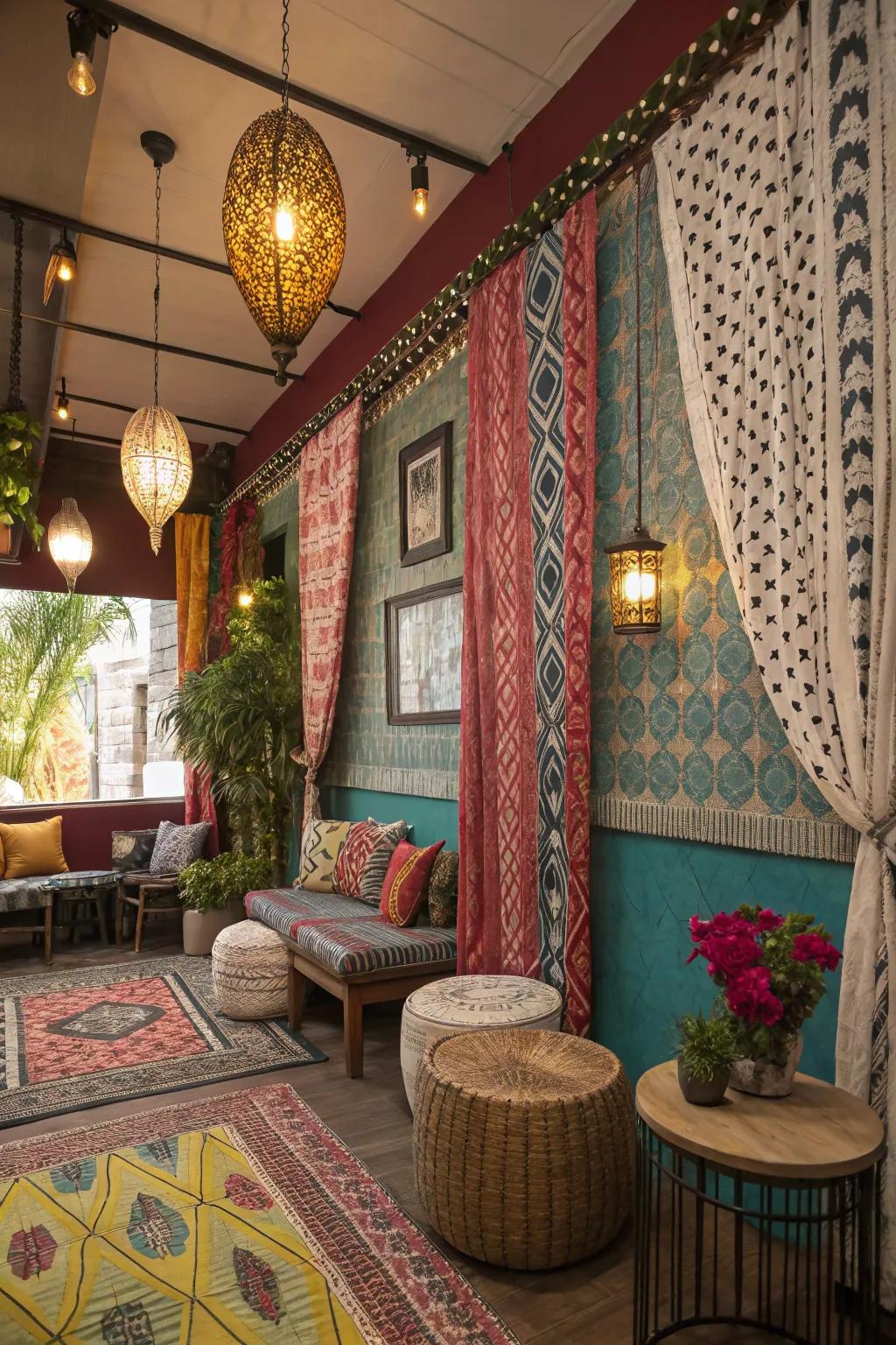 Create a varied vibe with fun, patterned valances.
