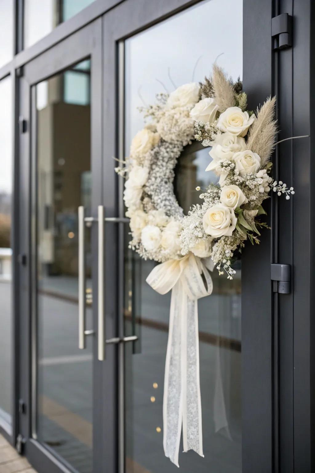 Monochromatic gradations fashion a tranquil and sophisticated winter arrangement.