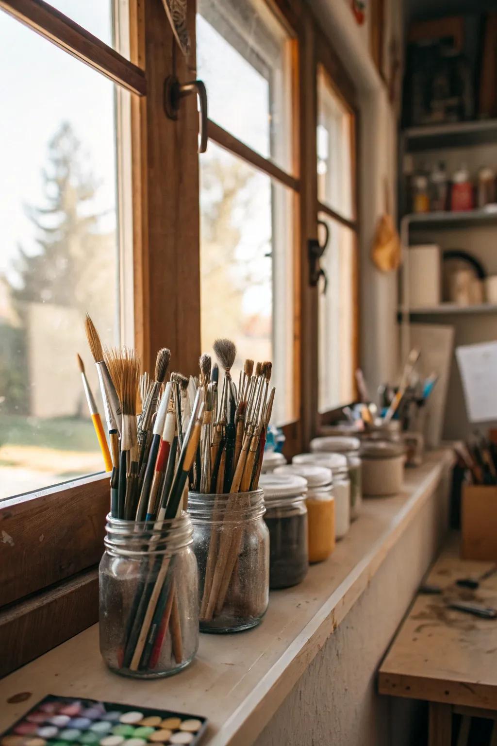 Repurposed jars combine charm and functionality.