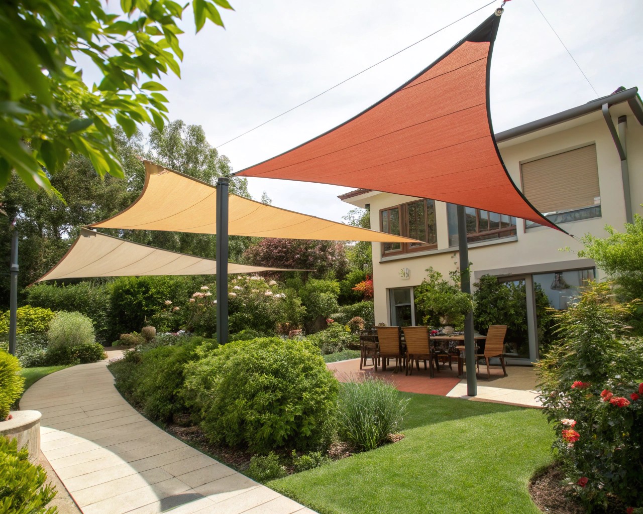 Advanced shade sail configurations enhance both aesthetics and sun protection in outdoor areas.