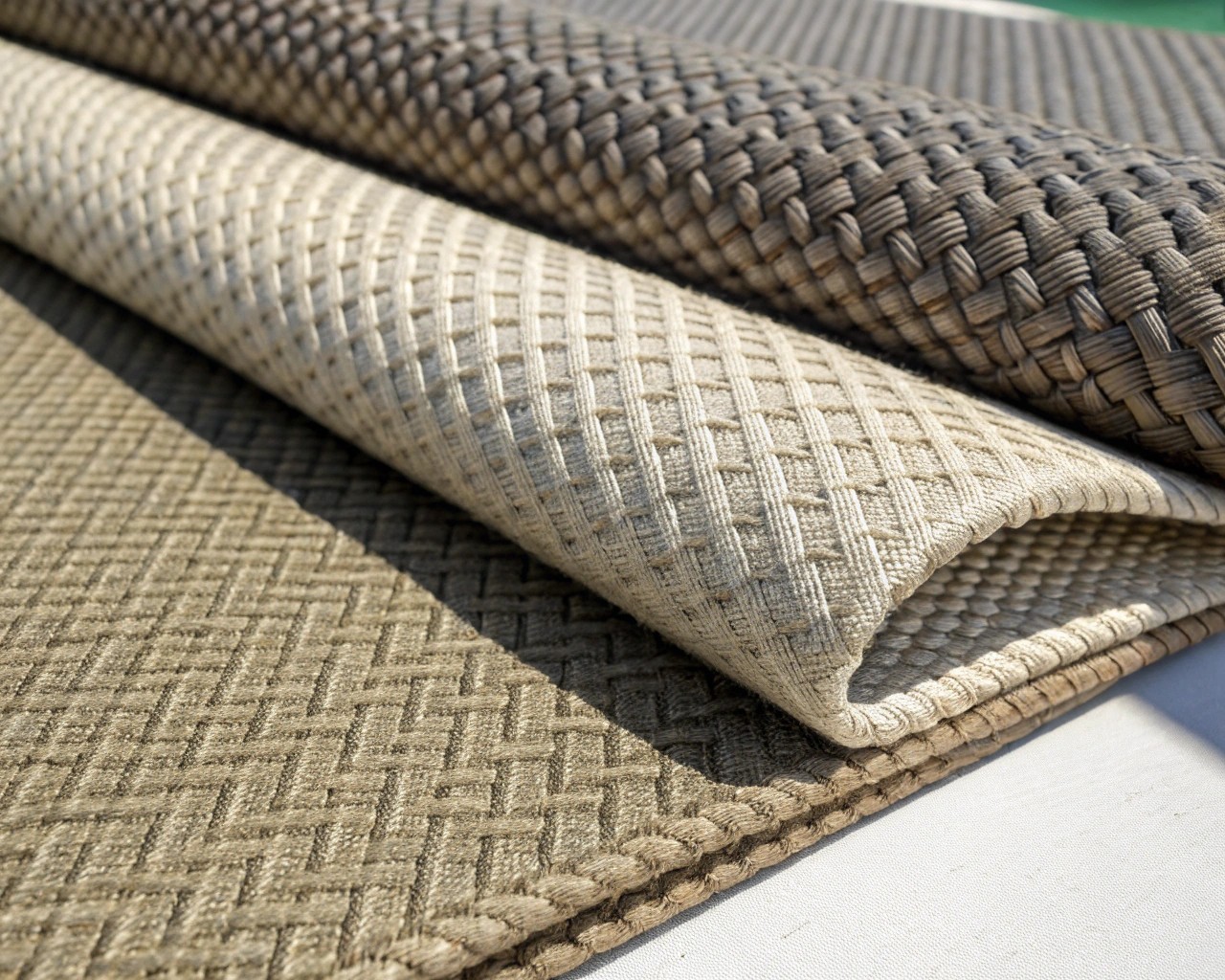 An array of high-performance outdoor fabrics tested for durability.