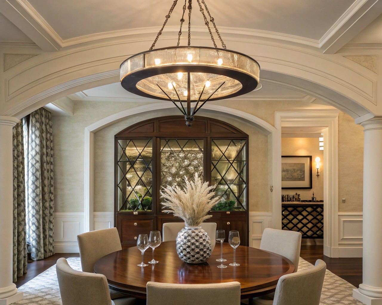 Architectural features like fireplaces or large windows offer natural focal points for room design.