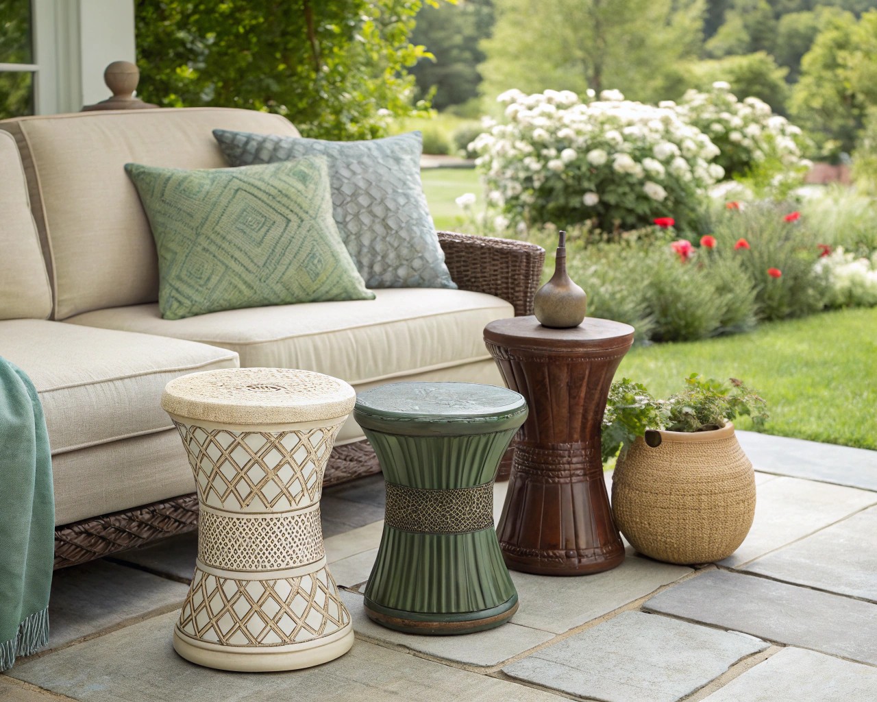 Careful consideration of scale and proportion is key when integrating garden stools into home designs.