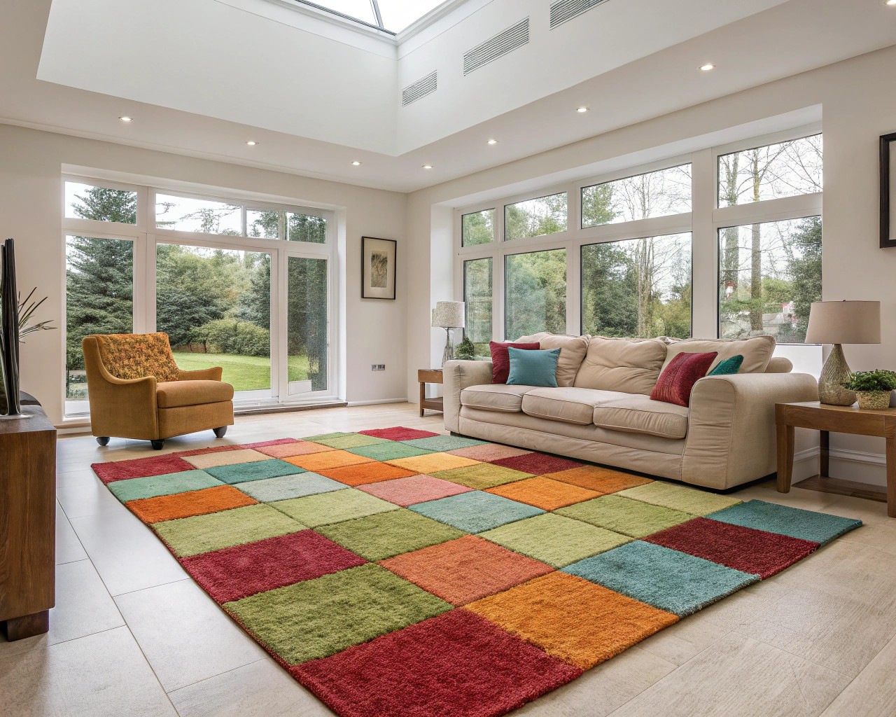 Strategic rug placement covers floors stylishly, adding cozy appeal to any room.