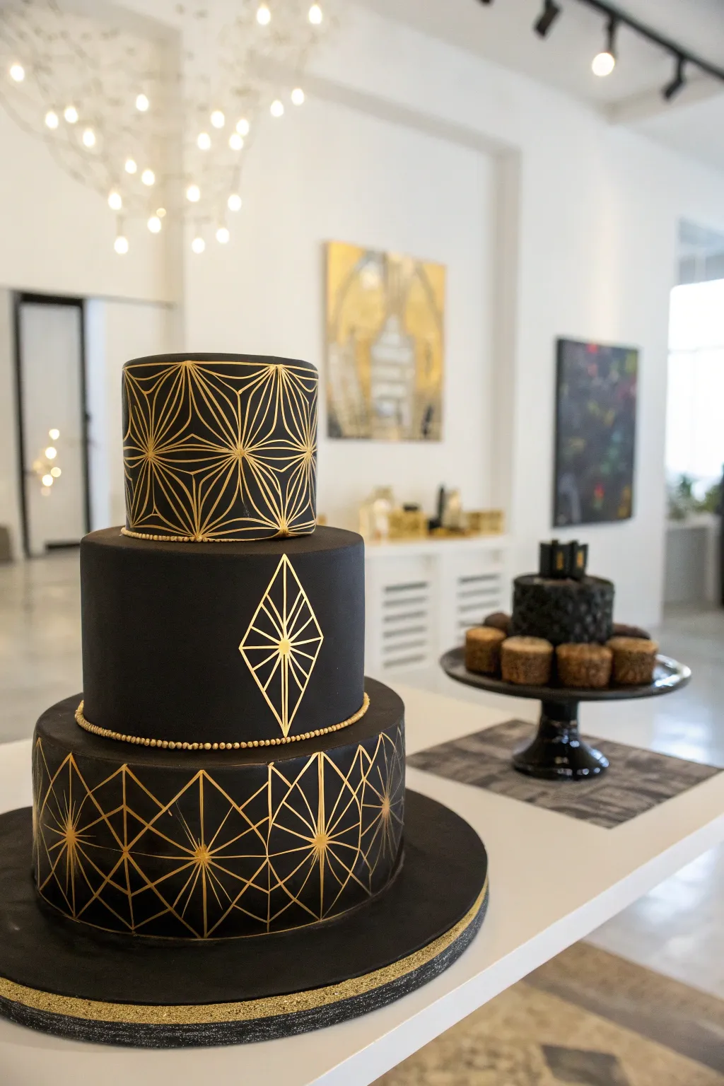 Dazzling Gold and Black Cake Designs for Your Wedding