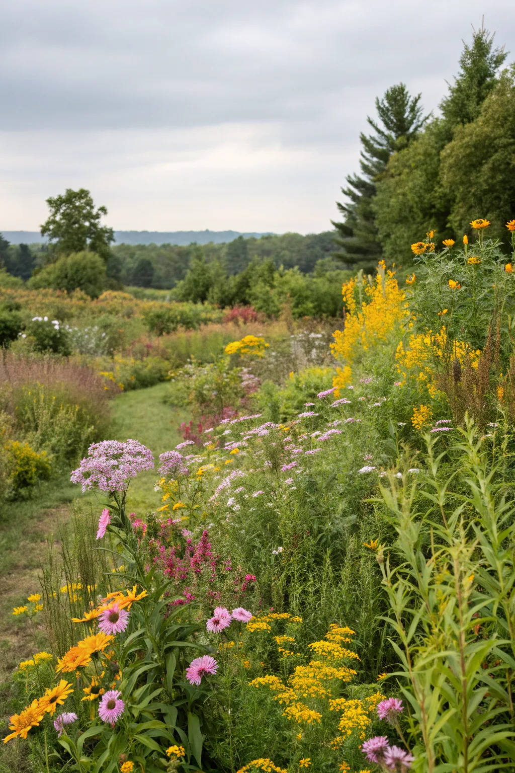 Glimpses into Outdoor Wildflower Garden Beauty