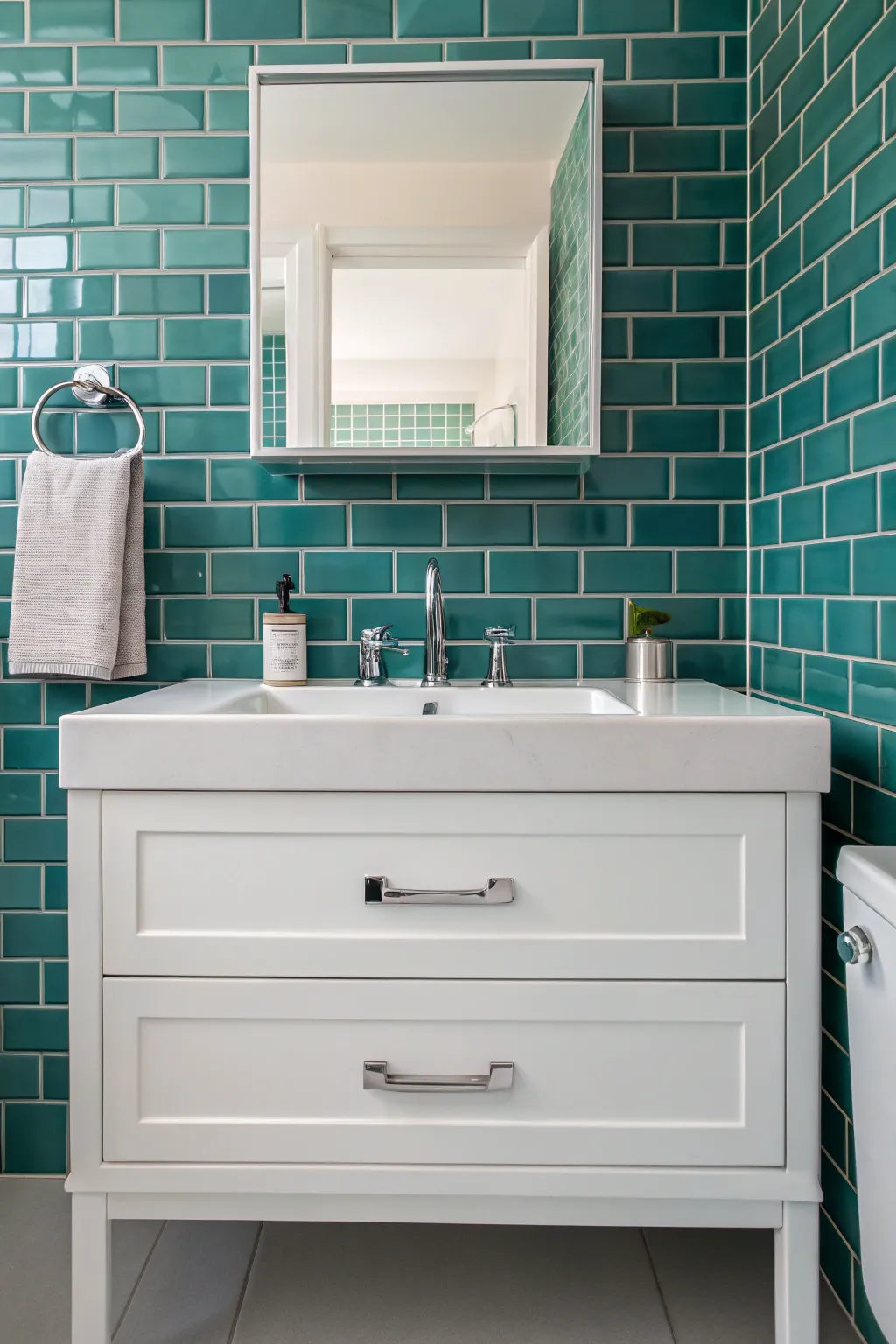 Gorgeous Bathroom Tile Trends in Teal
