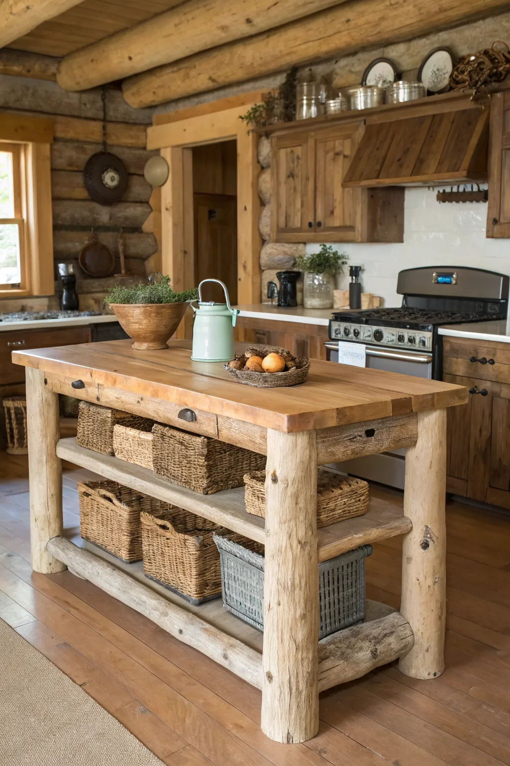 Rustic Island Kitchen Concepts for a Welcoming Home