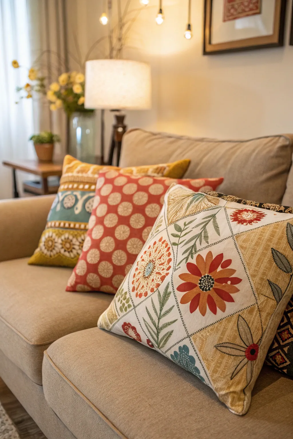 Eye-Catching Throw Pillows for Tan Couches