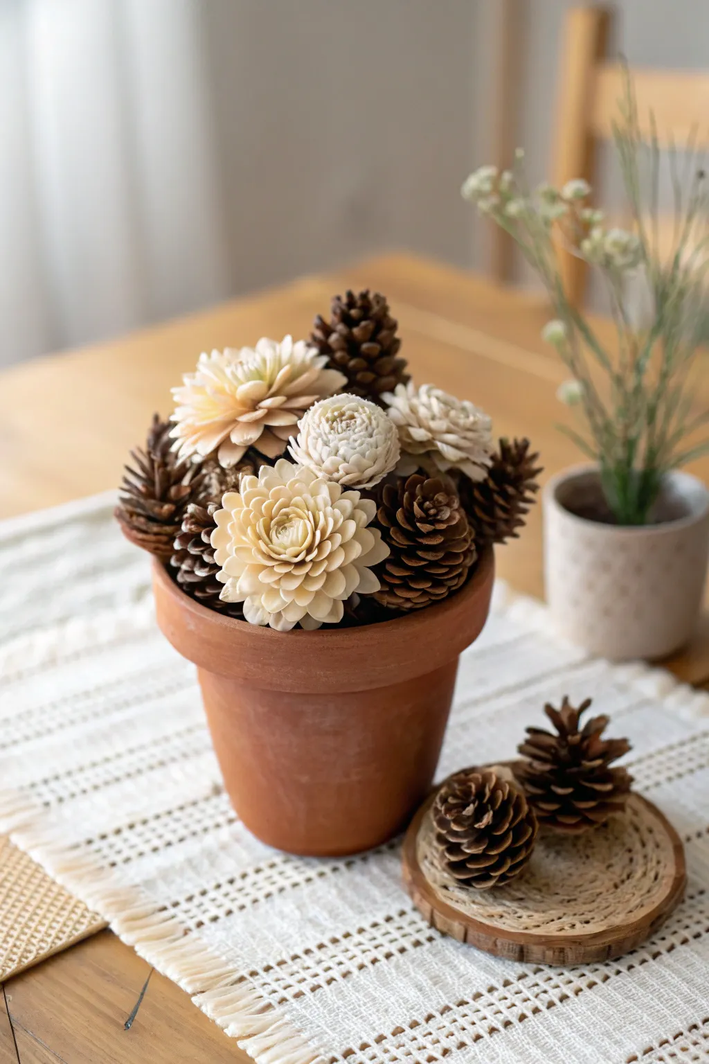 Beautiful Arrangements Using Pinecone Flowers