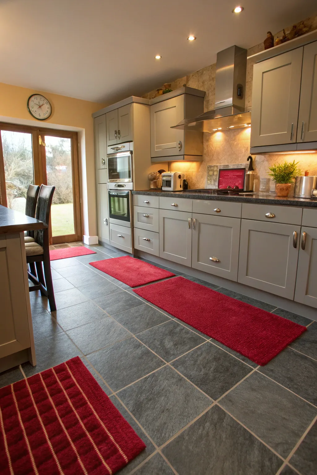 Stylish Kitchen Ideas Featuring Red and Grey Tones